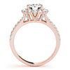 Accented Halo Round 14K Rose Gold Engagement Ring