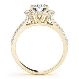 Accented Halo Round 14K Yellow Gold Engagement Ring