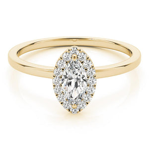 Two-Prong Halo Marquise 14K Yellow Gold Engagement Ring