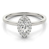 Two-Prong Halo Marquise 14K White Gold Engagement Ring
