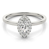 Two-Prong Halo Marquise 14K White Gold Engagement Ring