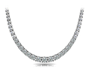 Graduated Round 14K White Gold Necklace