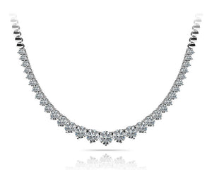 Graduated Round 14K White Gold Necklace