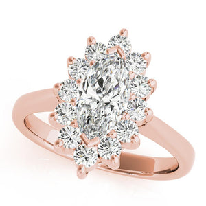 Halo Marquise 14K Rose Gold Engagement Ring