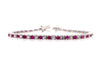 1 CT. TW. Lab Created Round Ruby & White Sapphire Bracelet in Sterling Silver