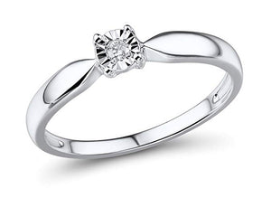 Glistening 1/10 Carat Diamond Promise Ring In 10K White Gold