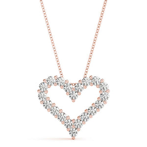 Heart Round 14K Rose Gold Pendant