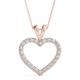 Heart Round 14K Rose Gold Pendant