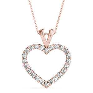 Heart Round 14K Rose Gold Pendant