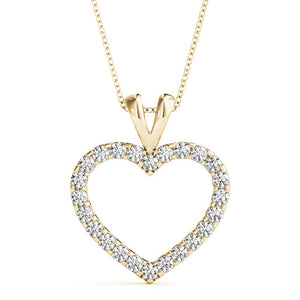 Heart Round 14K Yellow Gold Pendant