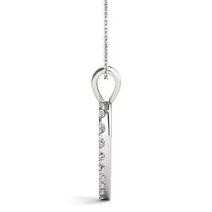 Heart Round 14K White Gold Pendant