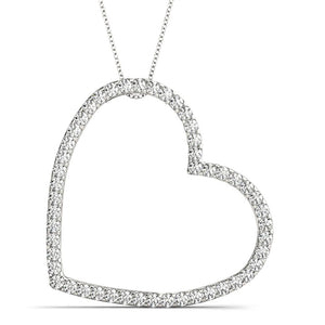 Heart Round 14K White Gold Pendant