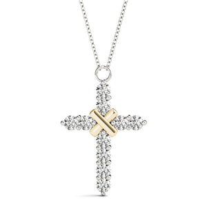 Round 14K Yellow Gold Cross Pendant