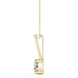 Solitaire Round 14K Yellow Gold Pendant
