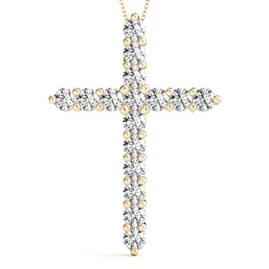 Round 14K Yellow Gold Cross Pendant