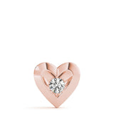 Solitaire Heart Round 14K Rose Gold Pendant