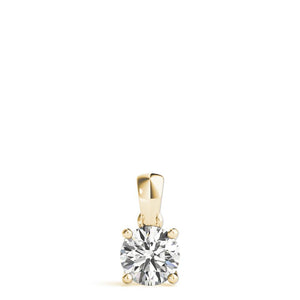 Solitaire Round 14K Yellow Gold Pendant