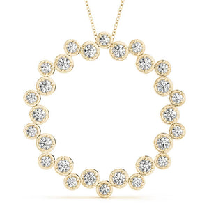 Round 14K Yellow Gold Circle Pendant