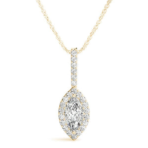 Halo Marquise 14K Yellow Gold Pendant