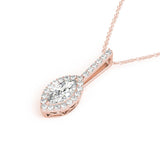 Halo Marquise 14K Rose Gold Pendant