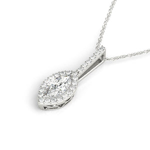 Halo Marquise Platinum Pendant