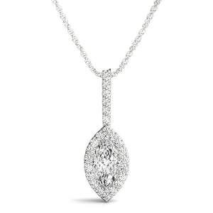 Halo Marquise Platinum Pendant