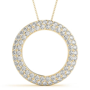 Round 14K Yellow Gold Circle Pendant