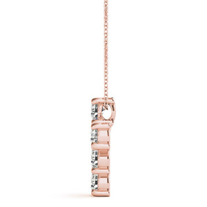 Round 14K Rose Gold Cross Pendant
