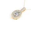 Halo Oval 14K Yellow Gold Pendant