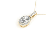 Halo Oval 14K Yellow Gold Pendant