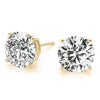 Round 14K Yellow Gold 4-Prong Stud Earrings