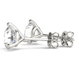 2 CT. TW. 14K White Gold Natural Three Prong Martini Studs