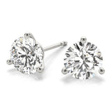 1.50 CT. TW. 14K White Gold Natural Three Prong Martini Studs
