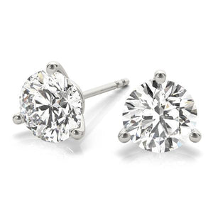 1.50 CT. TW. 14K White Gold Natural Three Prong Martini Studs