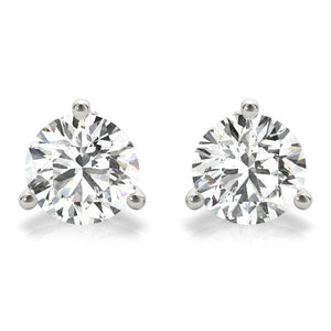0.50 CT. TW. 14K White Gold Natural Three Prong Martini Studs