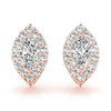Halo Marquise 14K Rose Gold Stud Earrings