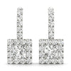 Halo Princess Platinum Earrings