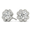 Halo Round 14K White Gold Stud Earrings