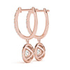 Halo Round 14K Rose Gold Earrings