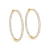 Inside-Out Four-Prong 14K Yellow Gold Hoop Earrings (1.0, 1.5, 2.0-inch Options)