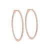 Inside-Out Four-Prong 14K Rose Gold Oval Hoop Earrings (1.0, 1.5, 2.0-inch Options)