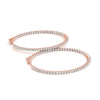 Inside-Out Four-Prong 14K Rose Gold Oval Hoop Earrings (1.0, 1.5, 2.0-inch Options)
