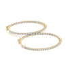 Inside-Out Four-Prong 14K Yellow Gold Oval Hoop Earrings (1.0, 1.5, 2.0-inch Options)
