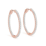 Inside-Out Two-Prong 14K Rose Gold Hoop Earrings (1.0, 1.5-Inch Options)