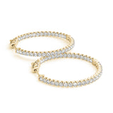 Inside-Out Two-Prong 14K Yellow Gold Hoop Earrings (1.0, 1.5-Inch Options)