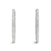 Inside-Out Two-Prong 14K White Gold Hoop Earrings (1.0, 1.5-Inch Options)