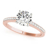 Accented Solitaire Round 14K Rose Gold Engagement Ring