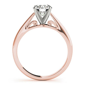 Solitaire Round 14K Rose Gold Engagement Ring