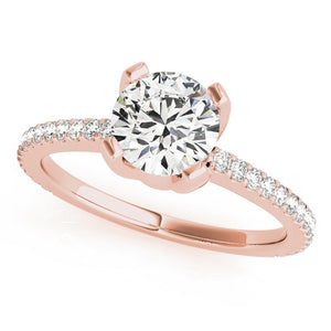 Accented Solitaire Round 14K Rose Gold Engagement Ring