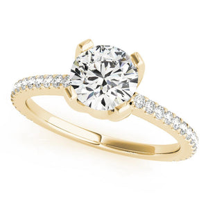 Accented Solitaire Round 14K Yellow Gold Engagement Ring